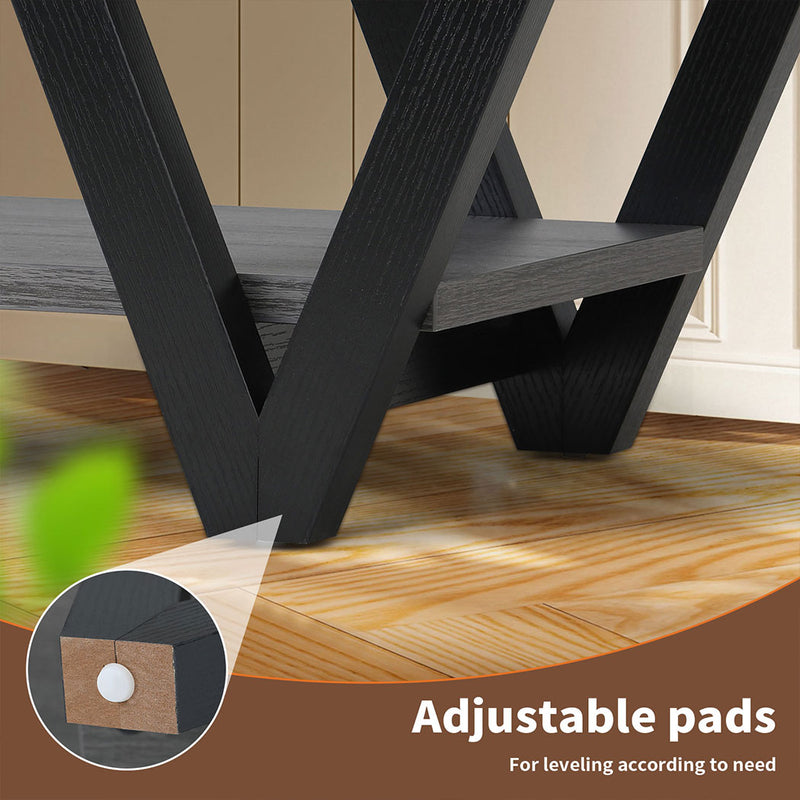 Familand 120cm Wooden Coffee Table in Dark Grey