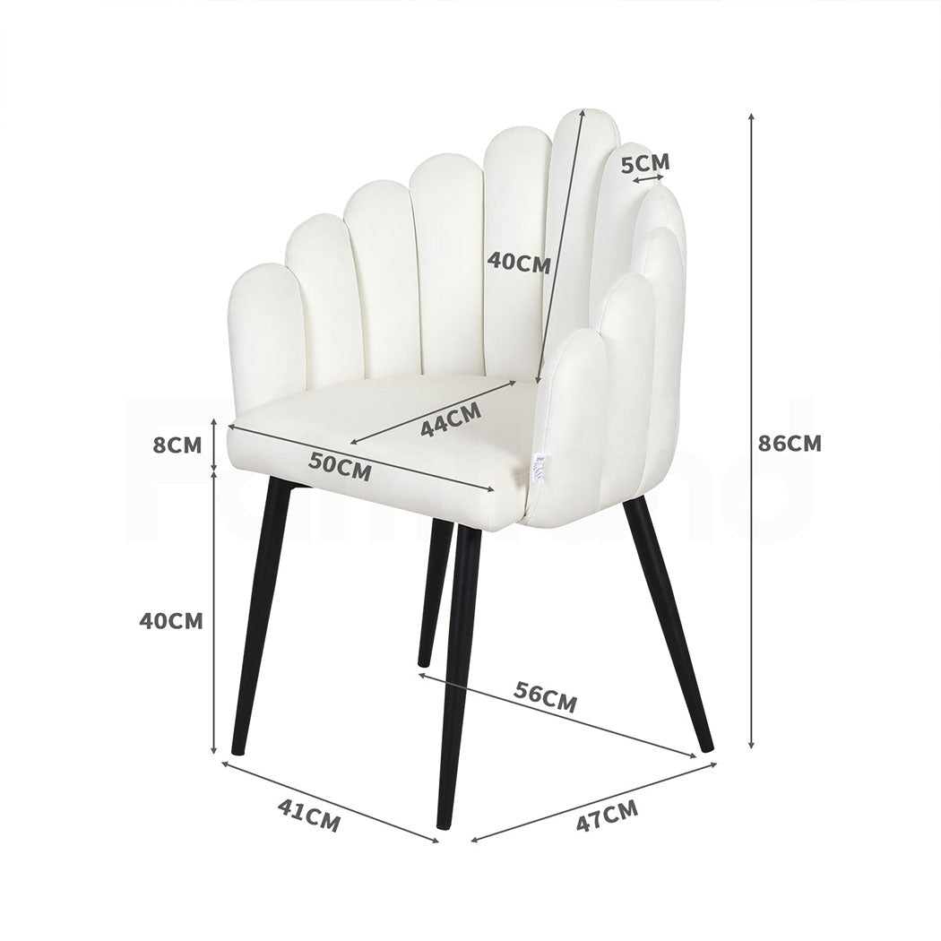 Familand Velvet Dining Chairs Set Of 2 in White