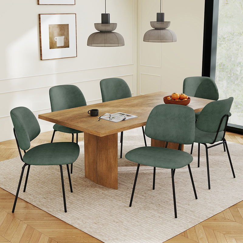 Familand Corduroy Dining Chairs Set Of 4 in Green