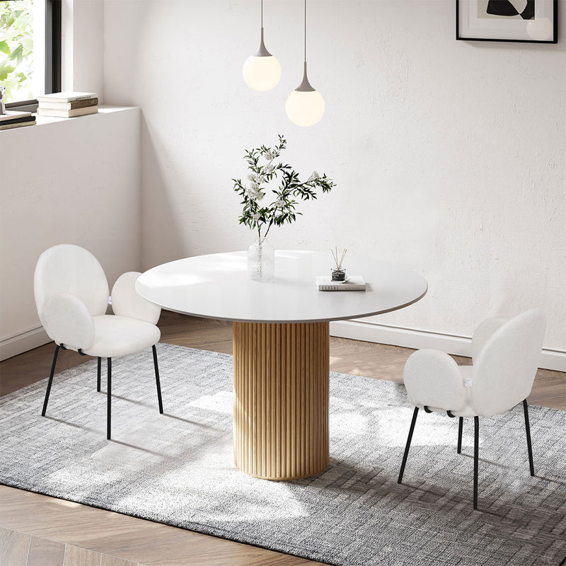 Familand Sherpa Dining Chairs Set Of 2 in White