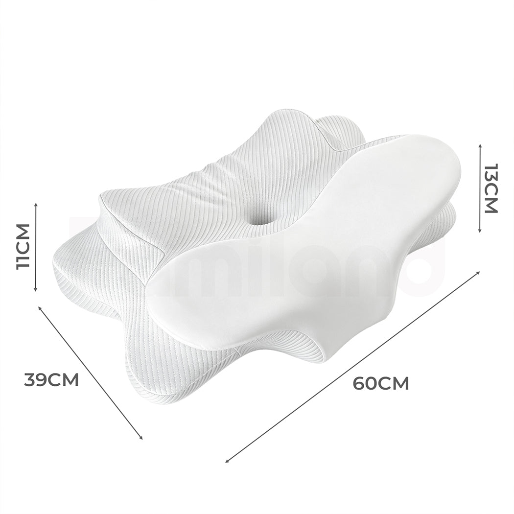 Familand Memory Foam Cervical Neck Pillow in White