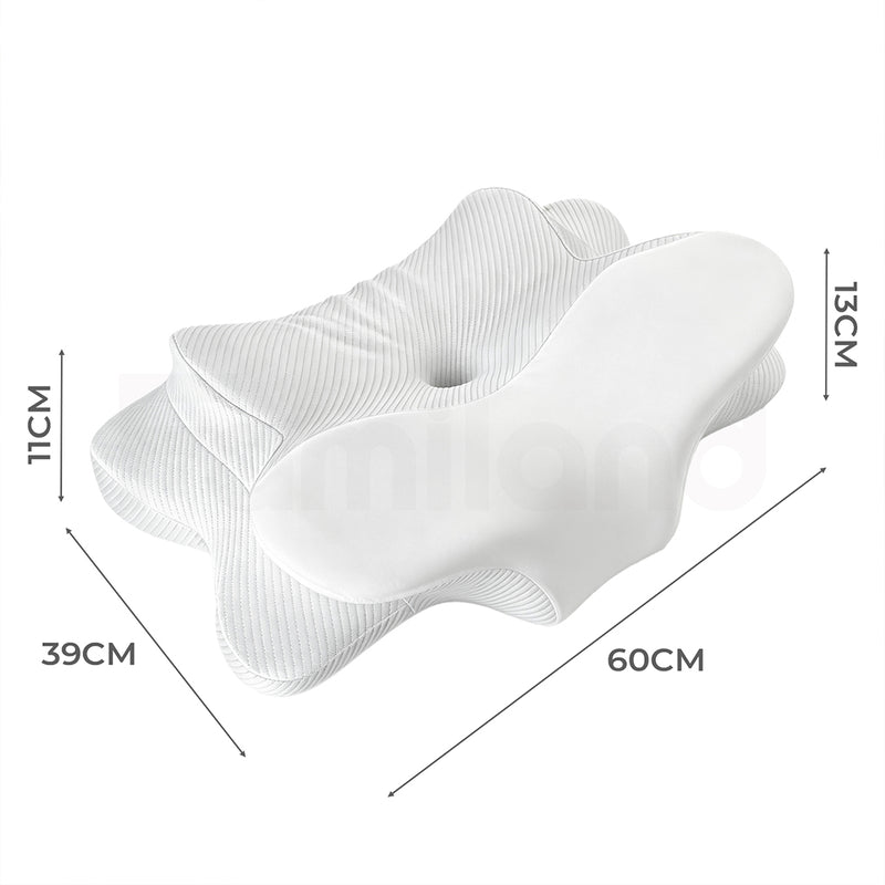 Familand Memory Foam Cervical Neck Pillow in White