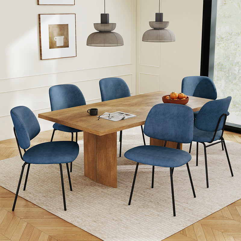 Familand Corduroy Dining Chairs Set Of 4 in Blue