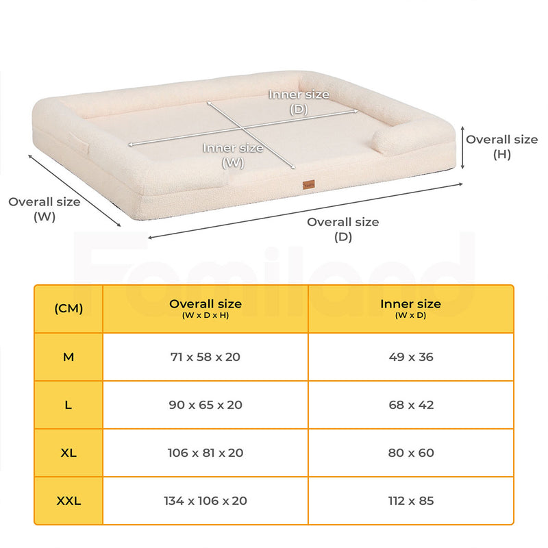 Tedi’s Orthopedic Dog Calming Bed in Cream
