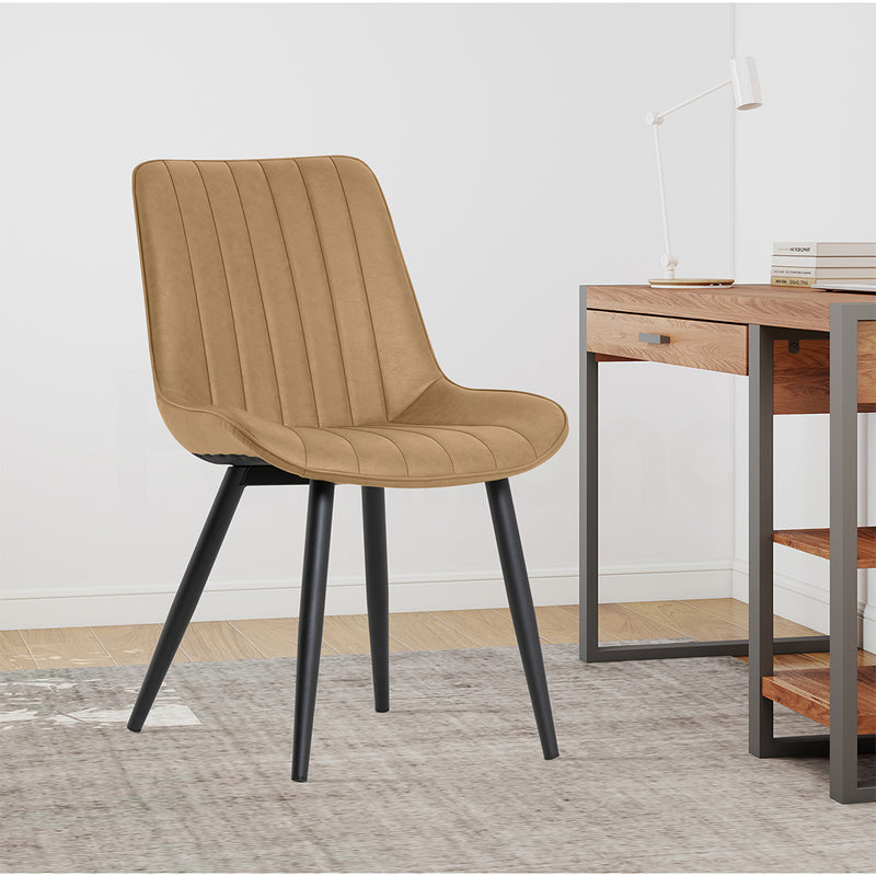 Familand Faux Leather Dining Chairs Set Of 2 in Brown