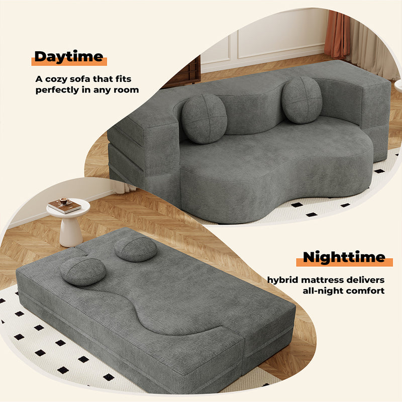 Familand 2 Seater 150cm Convertible Memory Foam Sofa Bed