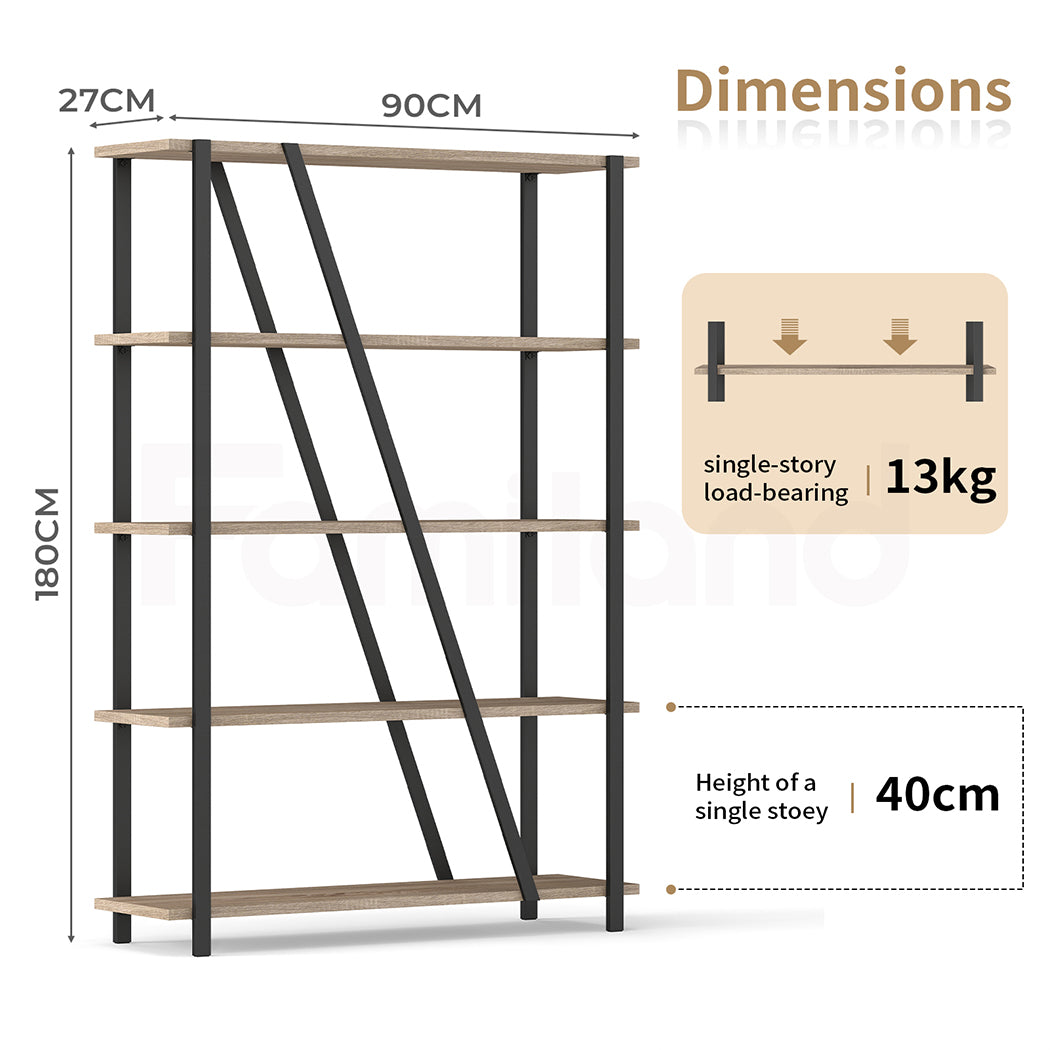 Familand 5-Tier Bookshelf