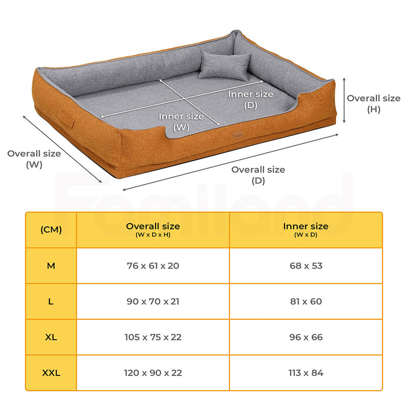 Tedi's Orthopedic Dog Bed in orange