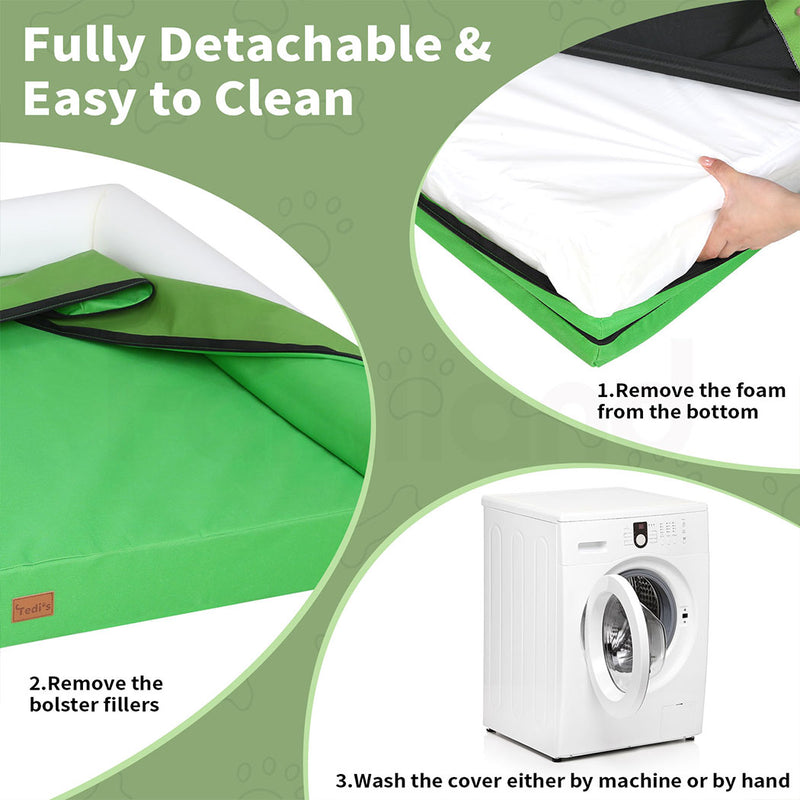 Tedi’s Waterproof Orthopedic Dog Calming Bed in Green