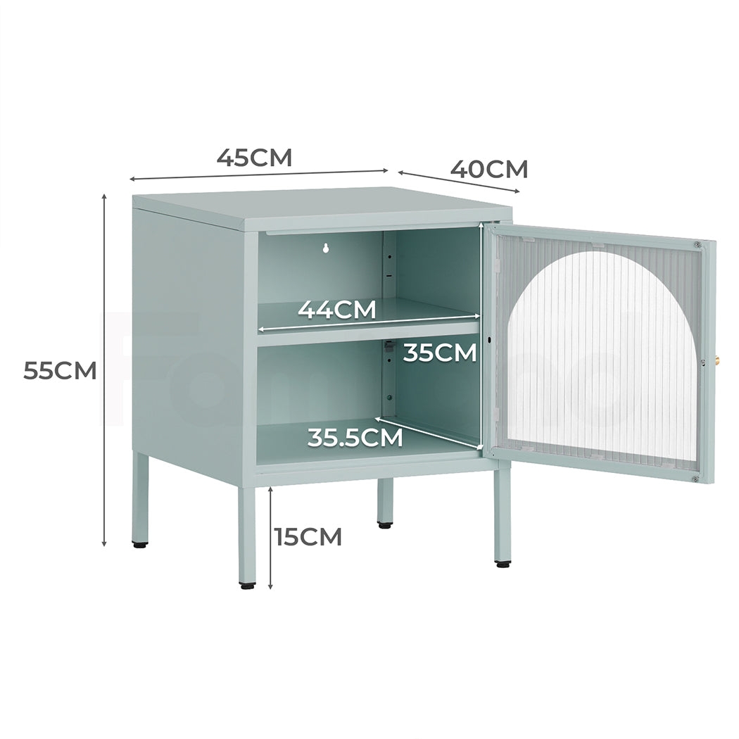 Familand Steel End Side Table Night Stand Bedside Tables in Mint Green