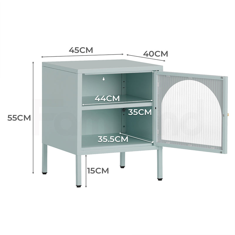 Familand Steel End Side Table Night Stand Bedside Tables in Mint Green