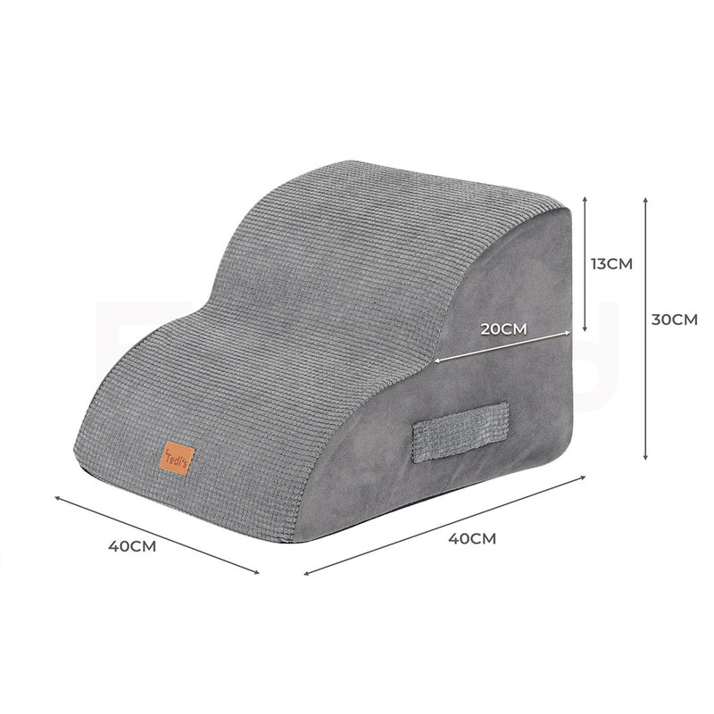 Tedi's 2 Steps Memory Foam Dog Stairs Ramp for High Bed Sofa Couch