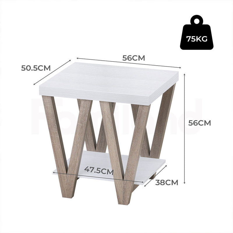 Familand End Side Table in White