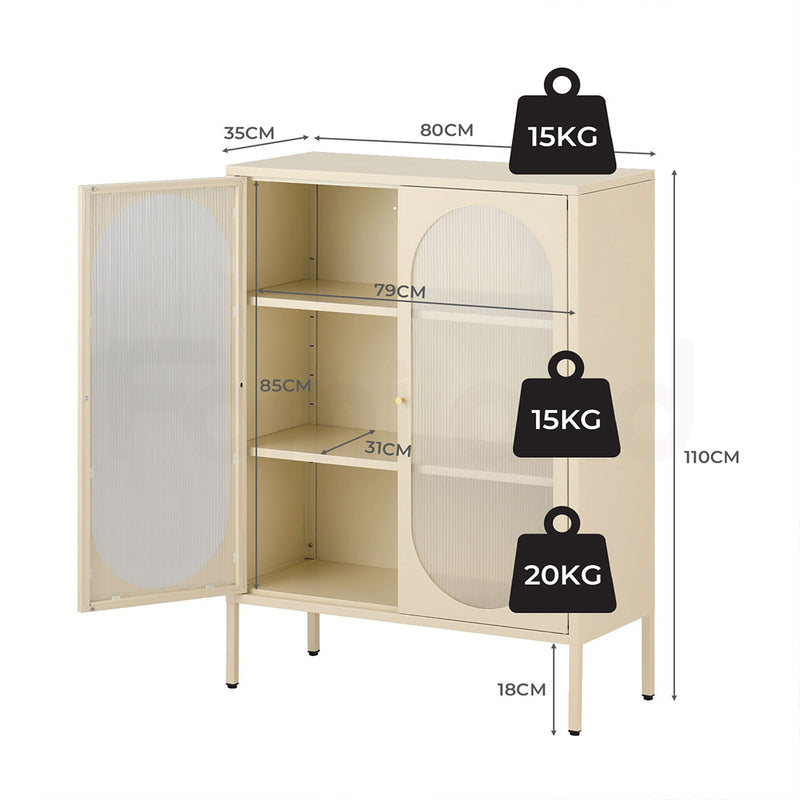 Familand Steel Buffet Sideboard in Cream