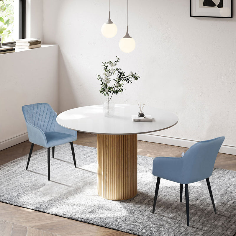 Familand Velvet Dining Chairs Set Of 2 in Blue