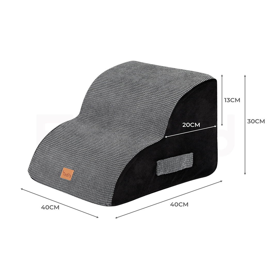 Tedi's 2 Steps Memory Foam Dog Stairs Ramp for High Bed Sofa Couch