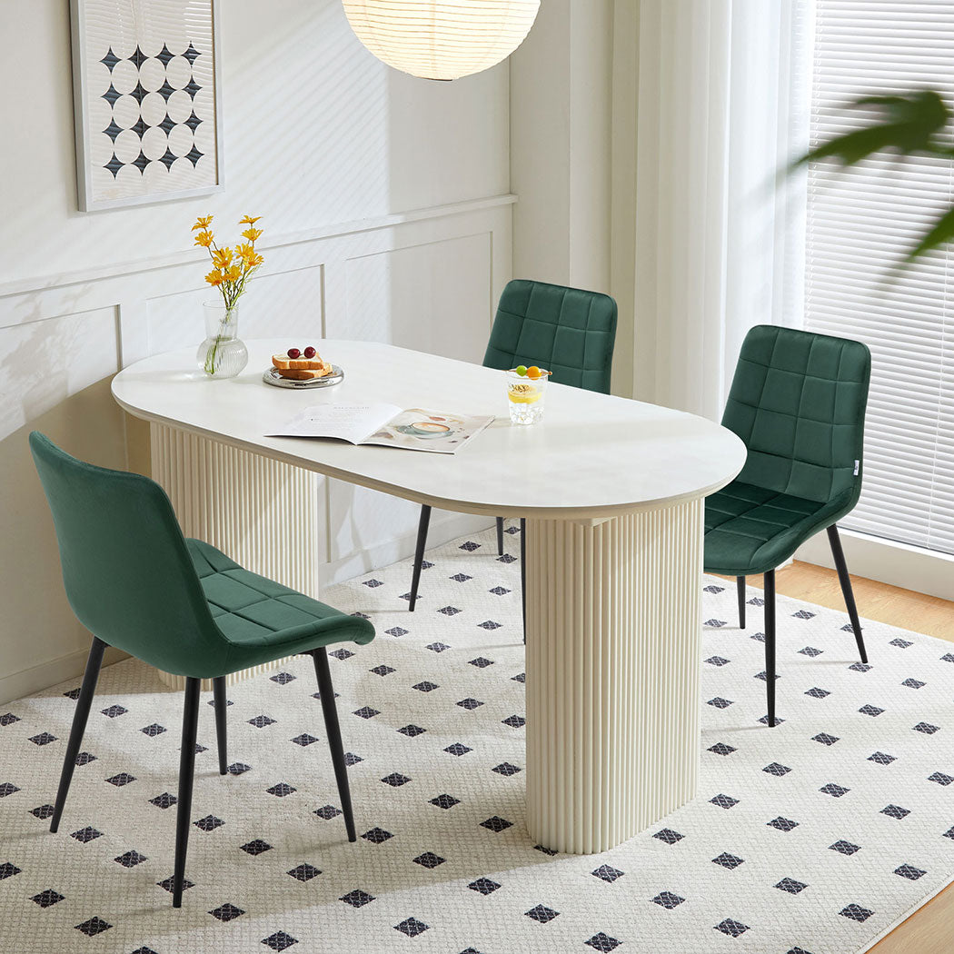 Familand Velvet Dining Chairs Set Of 4 in Green