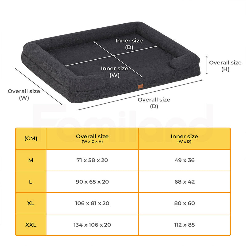 Tedi’s Orthopedic Dog Calming Bed in Dark Grey