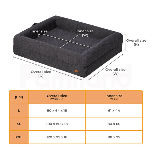 Tedi’s Orthopedic Dog Bed in Dark Grey