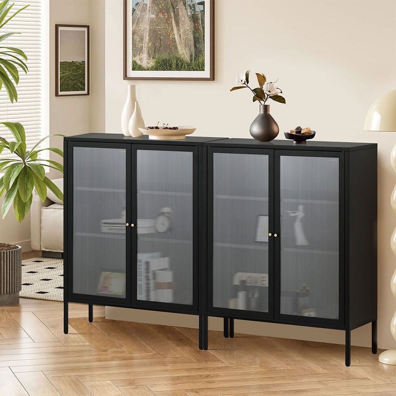 Familand Steel Buffet Sideboard in Black