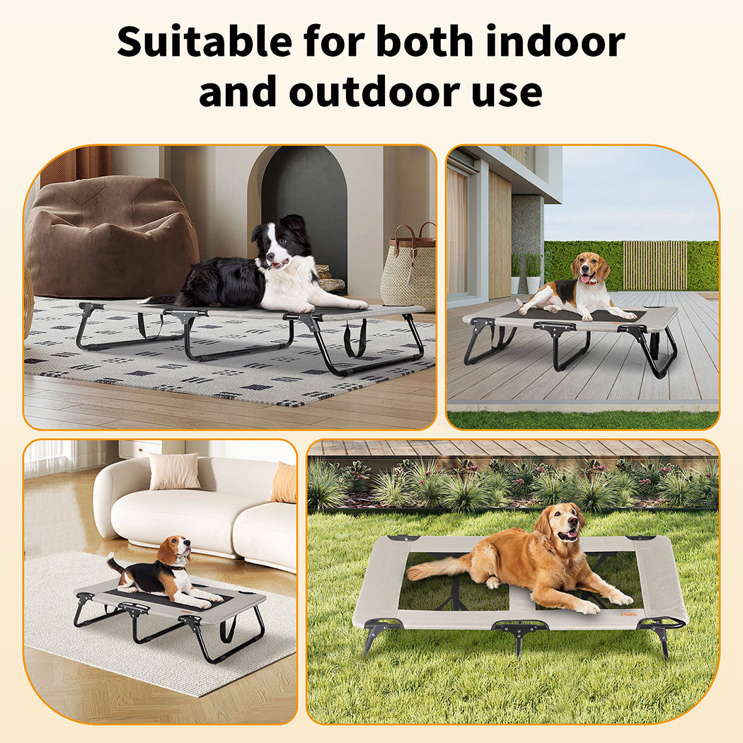 Tedi's Foldable Pet Elevated Dog Bed in Grey