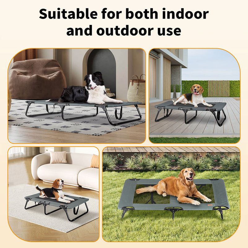 Tedi's Foldable Pet Elevated Dog Bed in Dark Grey