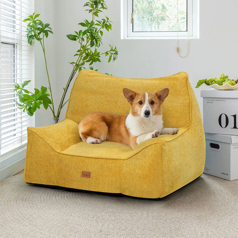 Tedi’s Pet Sofa Inflatable Dog Bed Cat Couch in Yellow