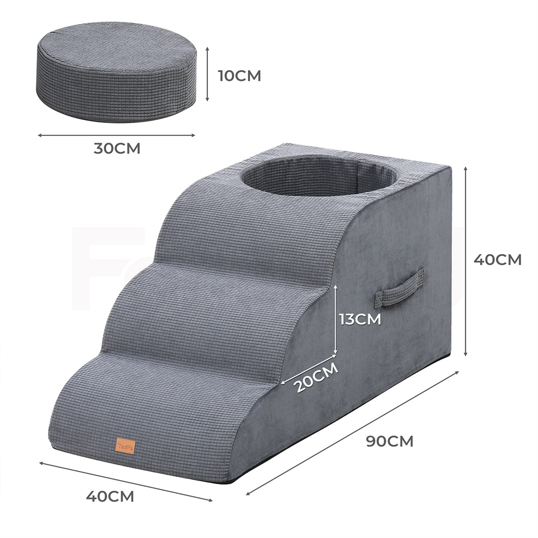 Tedi’s 2 in 1 Dog Stairs for Bed Sofa with Nesting Bed