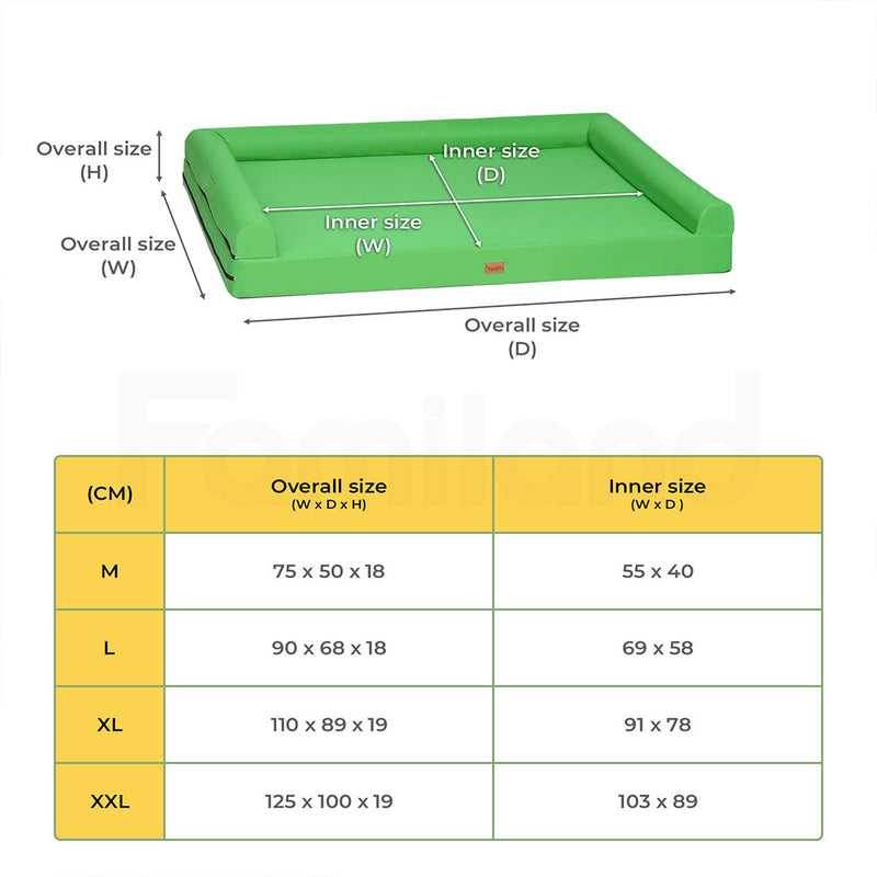 Tedi’s Waterproof Orthopedic Dog Calming Bed in Green