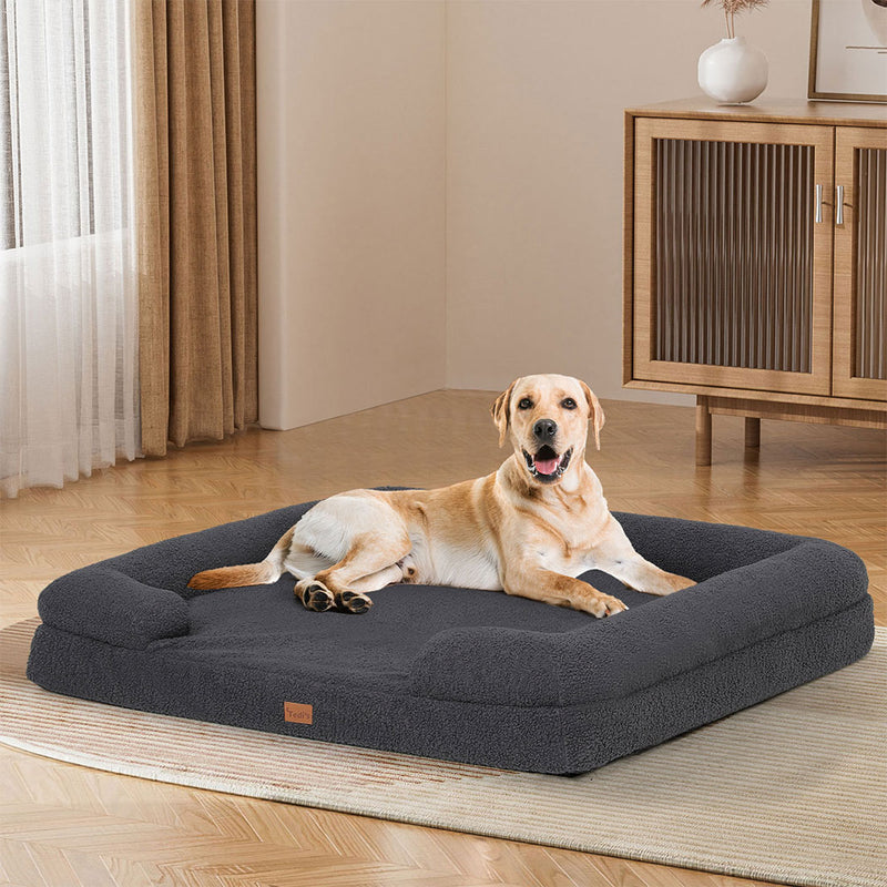 Tedi’s Orthopedic Dog Calming Bed in Dark Grey