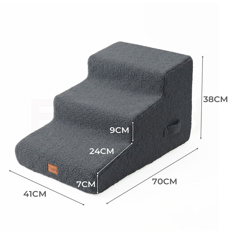 Tedi's 3 Steps Dog Stairs with Large Foothold Surface