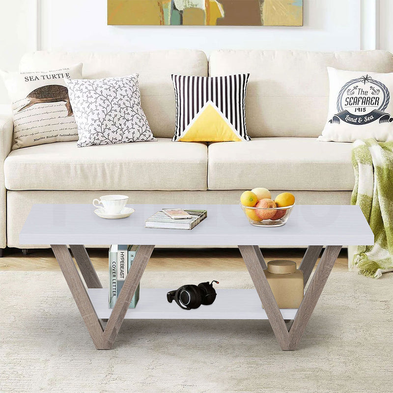 Familand 120cm Wooden Coffee Table in White