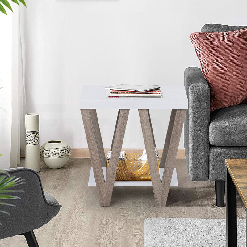 Familand End Side Table in White