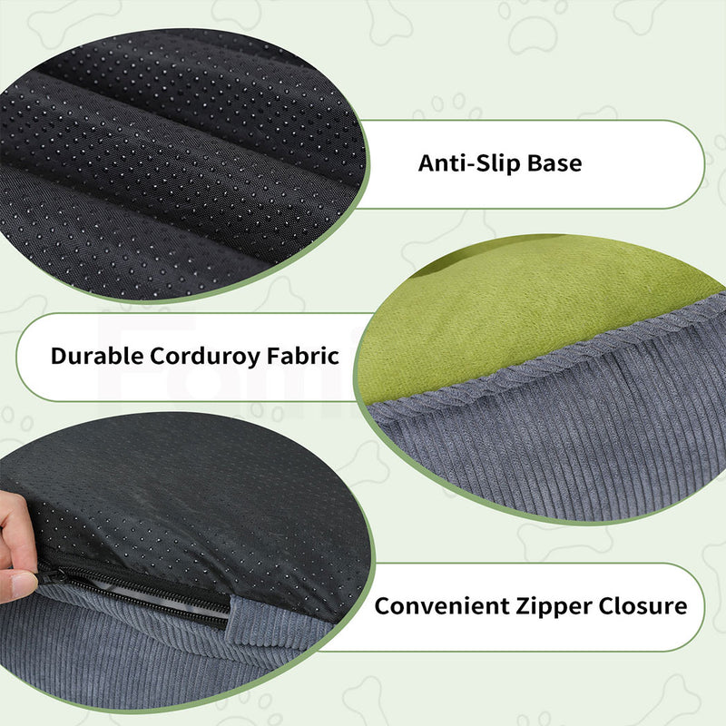 Tedi’s Orthopedic Dog Bed with Rattan Mat in Grey