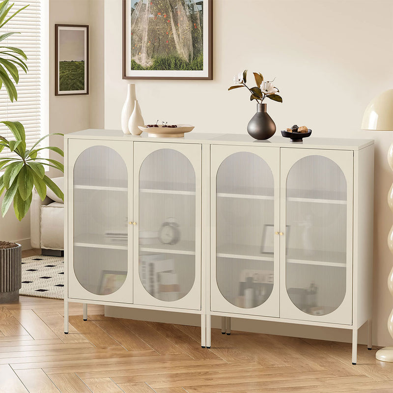 Familand Steel Buffet Sideboard in Cream