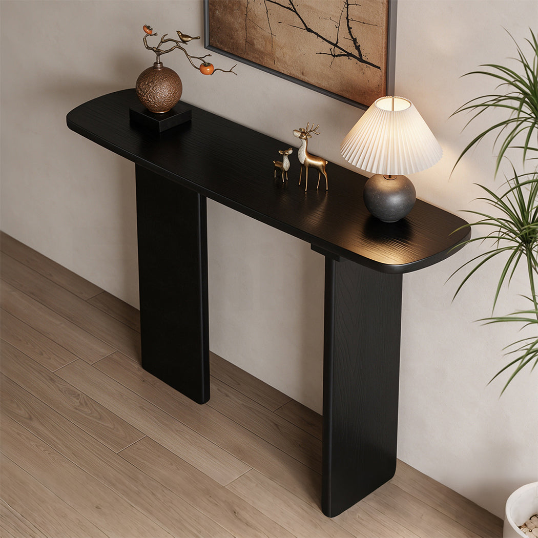 Familand Solid Wood Console Table in Black