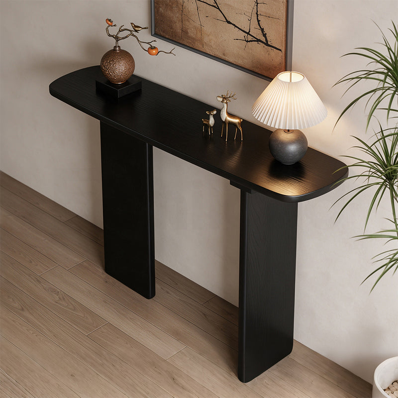 Familand Solid Wood Console Table in Black