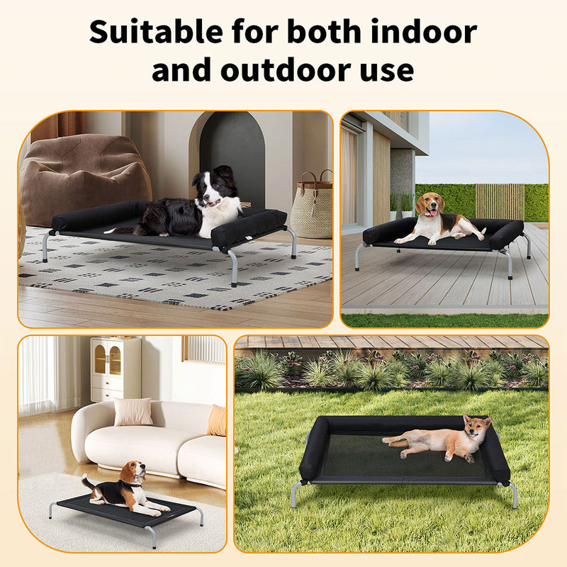 Tedi's Pet Elevated Dog Bed with Removable Bolsters