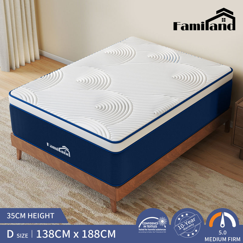 Familand 35cm Mattresses Queen Double King Single Euro Top Medium Firm Memory Foam Bed