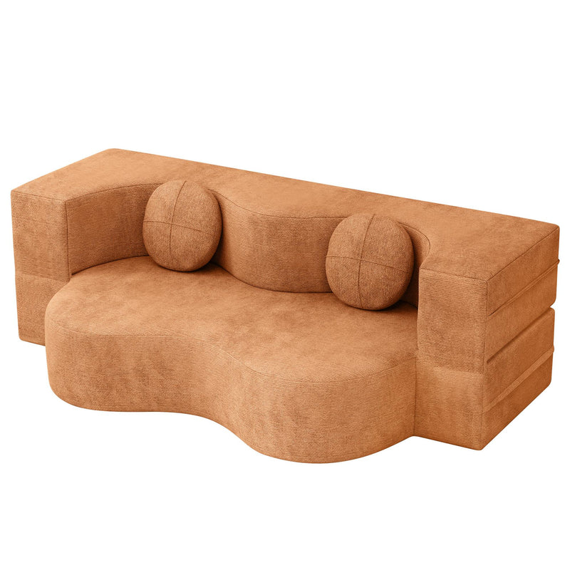 Familand 200cm Convertible Memory Foam Sofa Bed in Cream