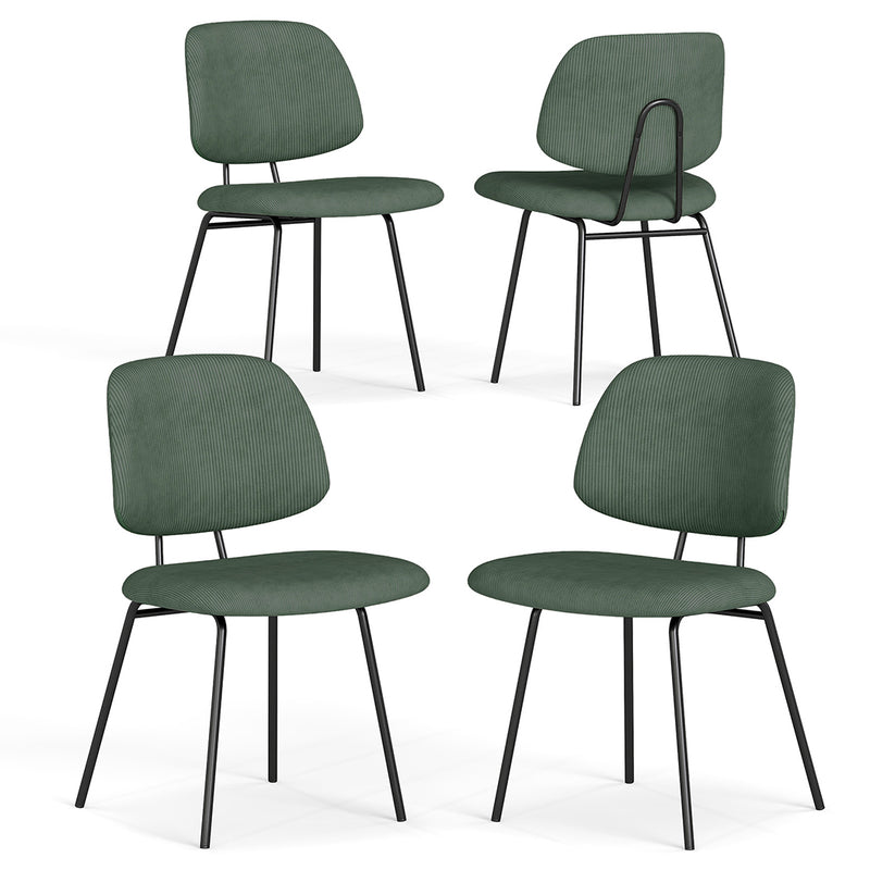 Familand Corduroy Dining Chairs Set Of 4 in Green