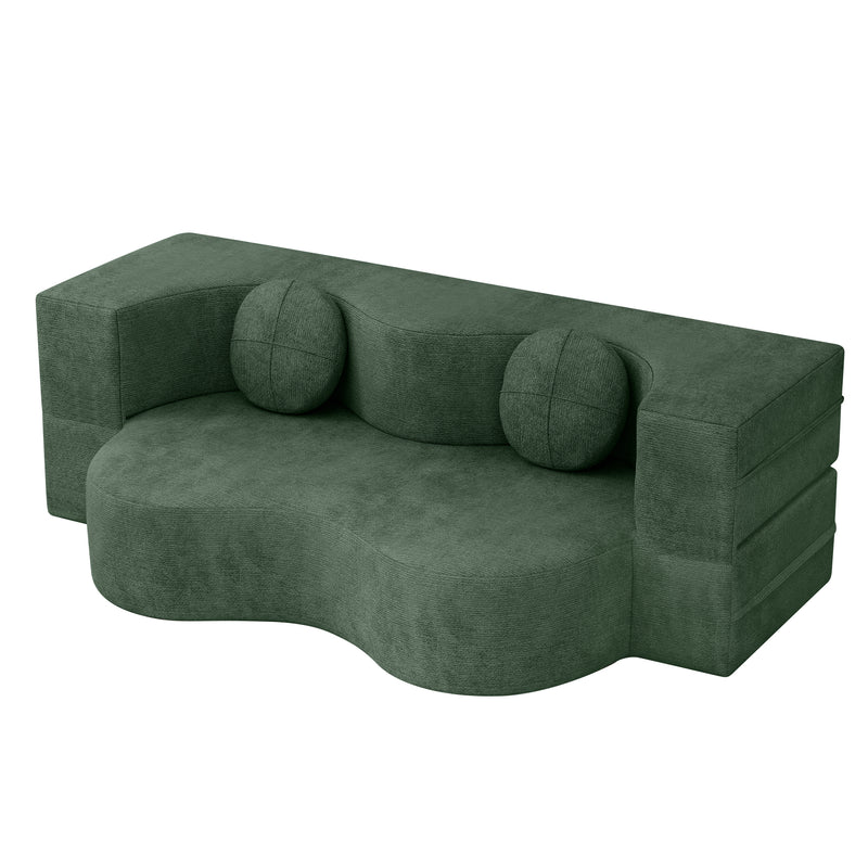 Familand 200cm Convertible Memory Foam Sofa Bed in Cream
