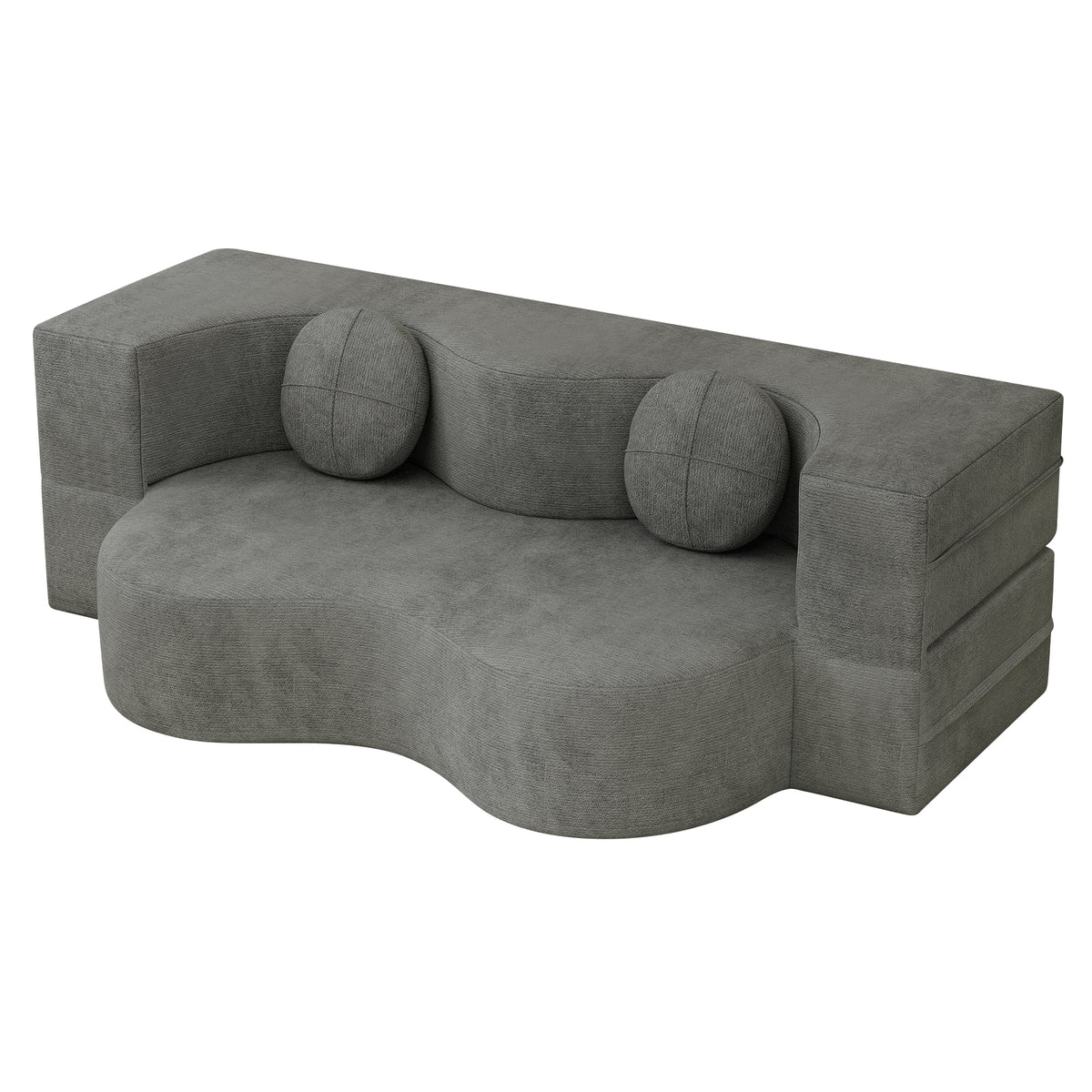 Familand 200cm Convertible Memory Foam Sofa Bed in Cream