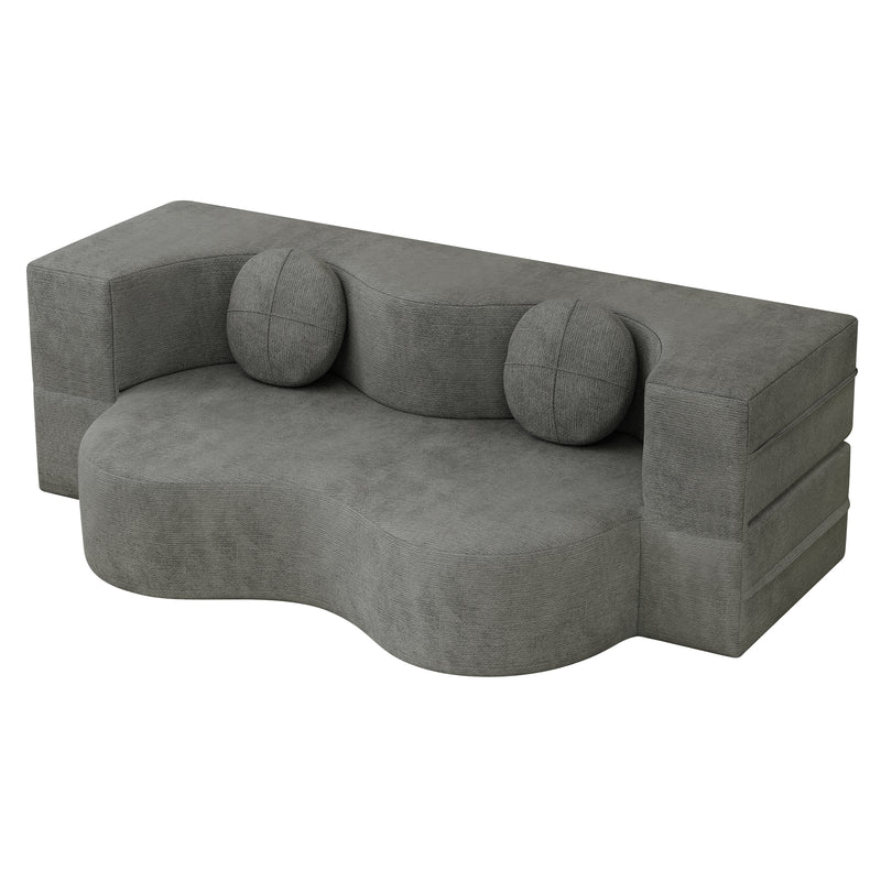 Familand 200cm Convertible Memory Foam Sofa Bed in Cream
