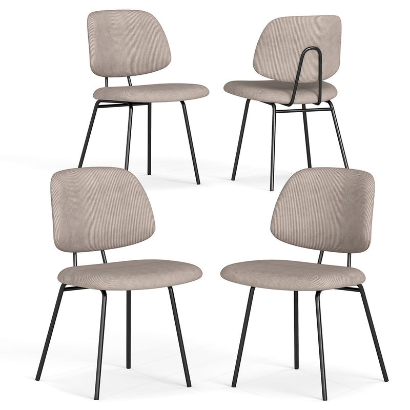 Familand Corduroy Dining Chairs Set Of 4 in Khaki
