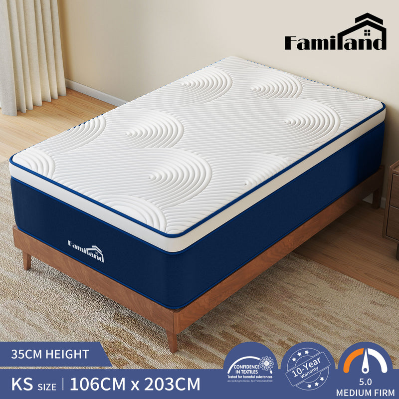 Familand 35cm Mattresses Queen Double King Single Euro Top Medium Firm Memory Foam Bed
