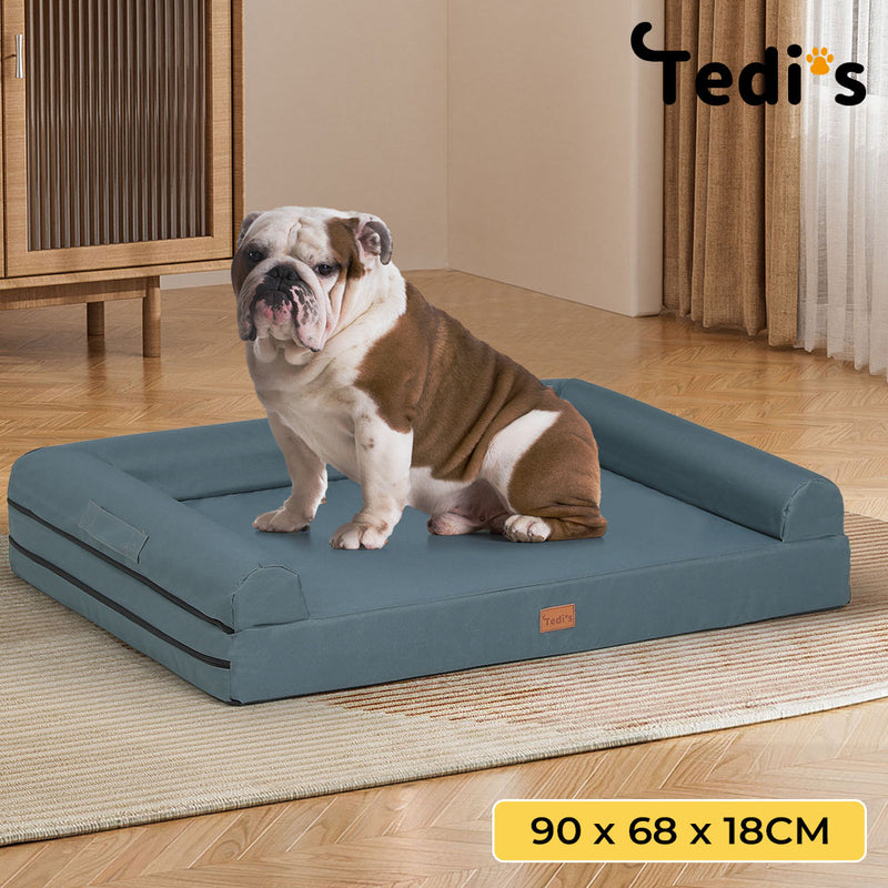 Tedi’s Waterproof Orthopedic Dog Calming Bed in Dark Grey
