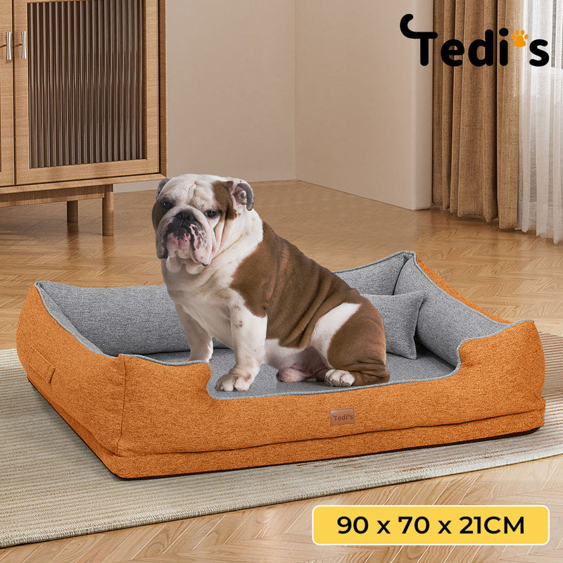 Tedi's Orthopedic Dog Bed in orange
