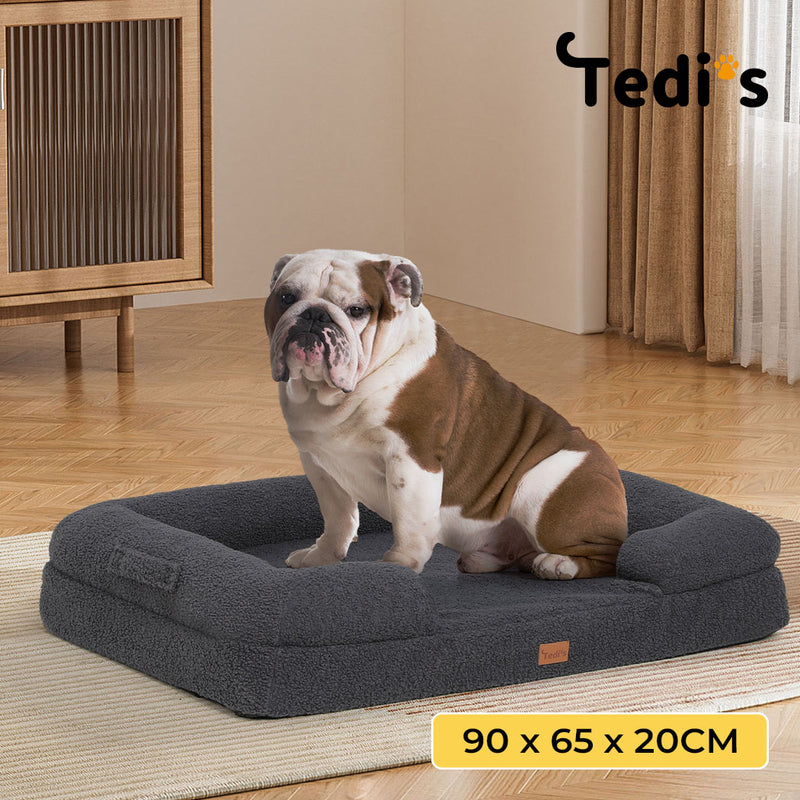 Tedi’s Orthopedic Dog Calming Bed in Dark Grey