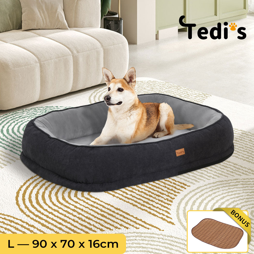 Tedi’s Orthopedic Dog Bed with Rattan Mat